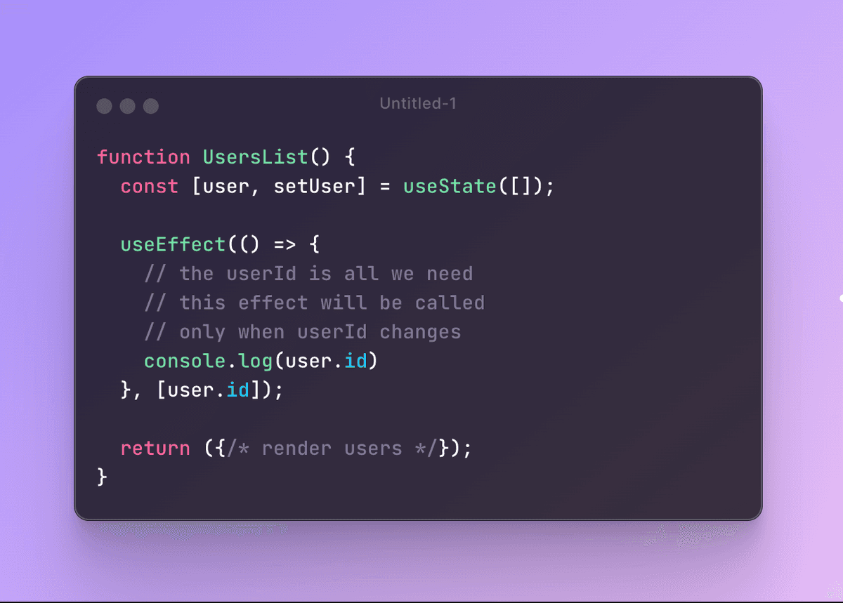 UseEffect dependencies
